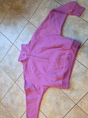 Pink Half-Zip Pullover Sweatshirt